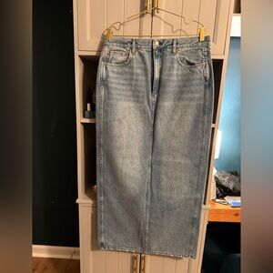 Aritzia Blue Denim Maxi Skirt